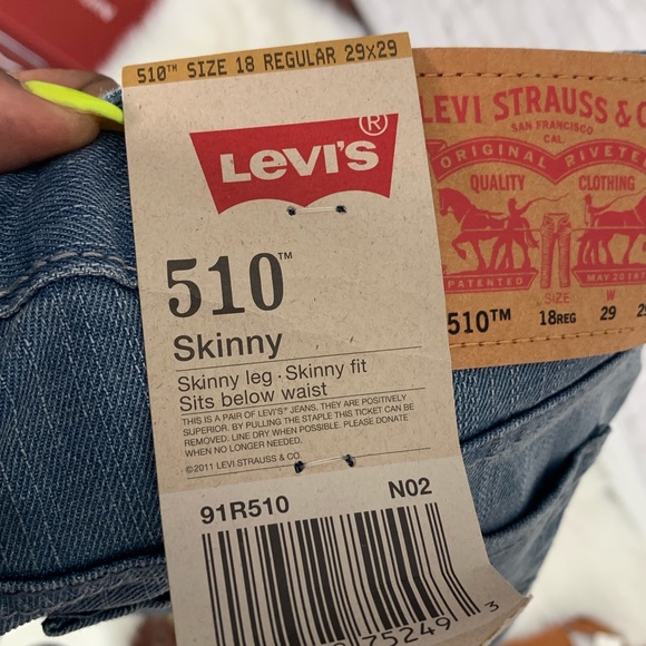 510 Skinny Fit Jeans Boys Youth - Picture 4 of 8